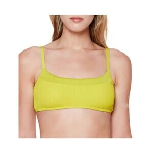 SANCTUARY SANDBAR SEAMED Green Yellow BRALETTE Swim BIKINI TOP Large